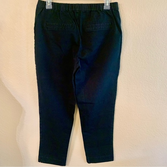 Isaac Mizrahi Live! Pants Sz 8 Black Cotton Rayon Spandex Ankle Length Side Slit - Picture 4 of 12